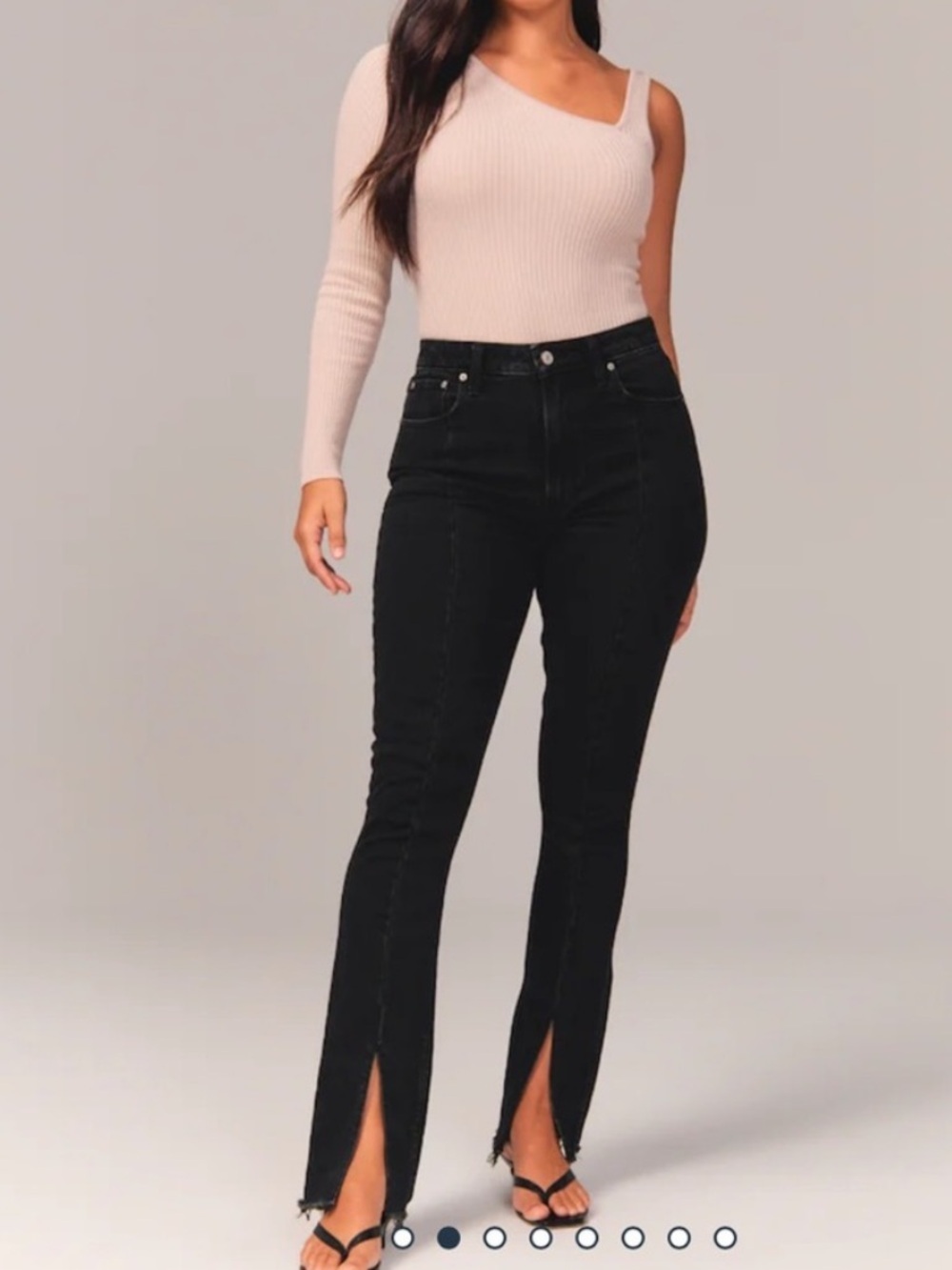 Abercrombie Black High Rise Split Hem Skinny Jeans